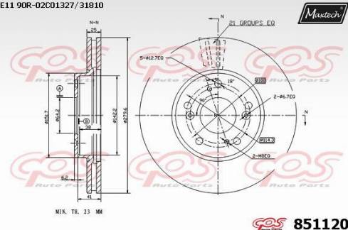 Maxtech 851120.0000 - Тормозной диск autospares.lv