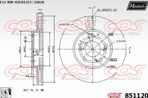 Maxtech 851120.0080 - Тормозной диск autospares.lv