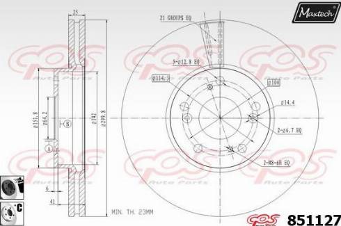 Maxtech 851127.6060 - Тормозной диск autospares.lv