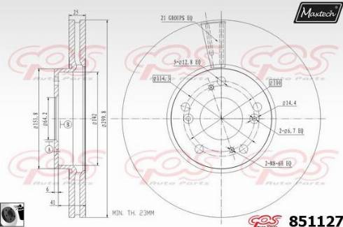 Maxtech 851127.0060 - Тормозной диск autospares.lv