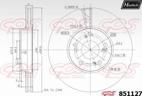 Maxtech 851127.0000 - Тормозной диск autospares.lv