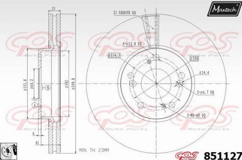 Maxtech 851127.0080 - Тормозной диск autospares.lv