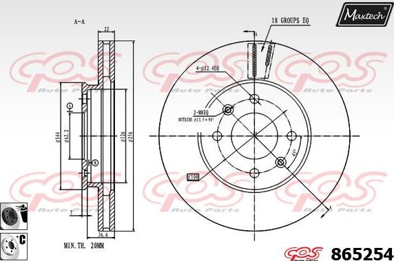 Maxtech 851127 - Тормозной диск autospares.lv