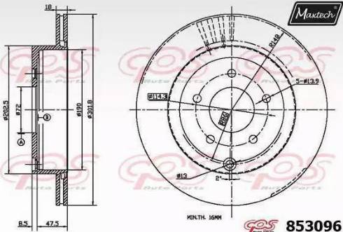 Maxtech 853096.6980 - Тормозной диск autospares.lv