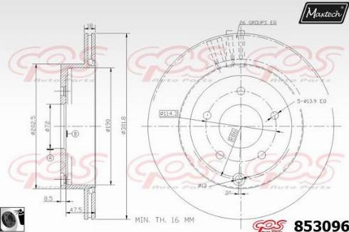 Maxtech 853096.0060 - Тормозной диск autospares.lv