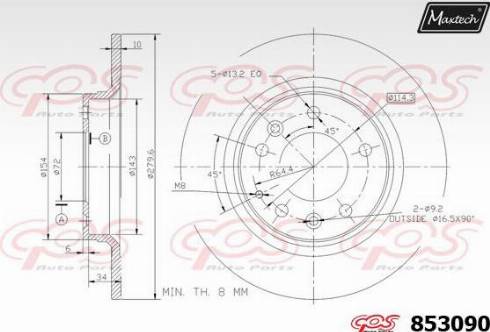 Maxtech 853090.0000 - Тормозной диск autospares.lv