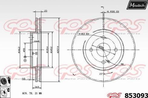 Maxtech 853093.6060 - Тормозной диск autospares.lv