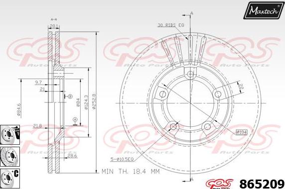 Maxtech 853092 - Тормозной диск autospares.lv