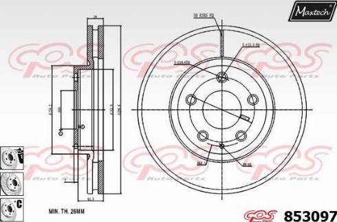 Maxtech 853097.6880 - Тормозной диск autospares.lv