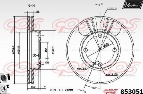 Maxtech 853051.6060 - Тормозной диск autospares.lv