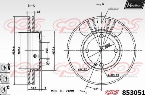 Maxtech 853051.6880 - Тормозной диск autospares.lv