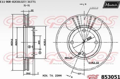 Maxtech 853051.0000 - Тормозной диск autospares.lv