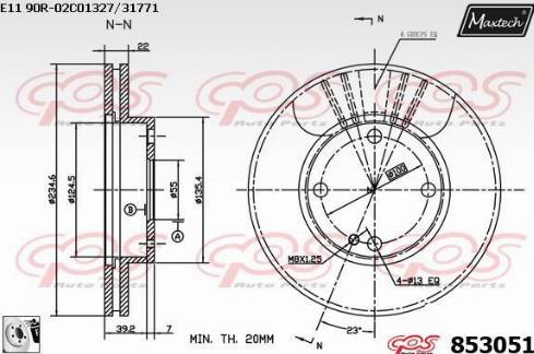 Maxtech 853051.0080 - Тормозной диск autospares.lv