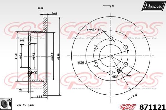 Maxtech 853051 - Тормозной диск autospares.lv