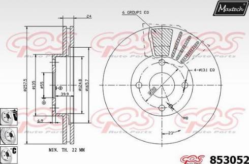 Maxtech 853052.6880 - Тормозной диск autospares.lv