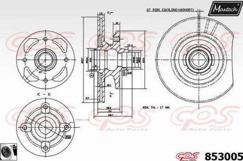 Maxtech 853005.0060 - Тормозной диск autospares.lv