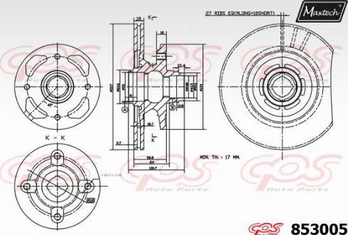 Maxtech 853005.0000 - Тормозной диск autospares.lv