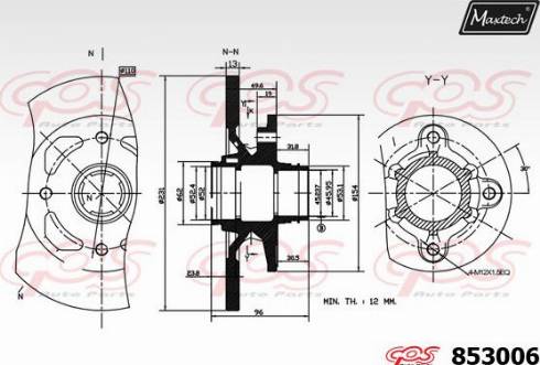 Maxtech 853006.0000 - Тормозной диск autospares.lv