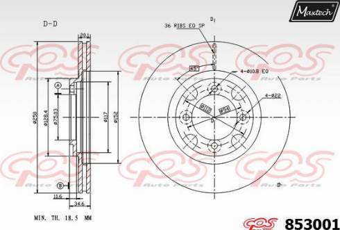 Maxtech 853001.0000 - Тормозной диск autospares.lv