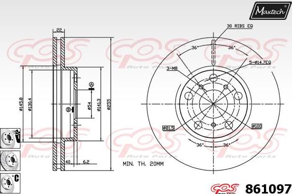 Maxtech 853001 - Тормозной диск autospares.lv