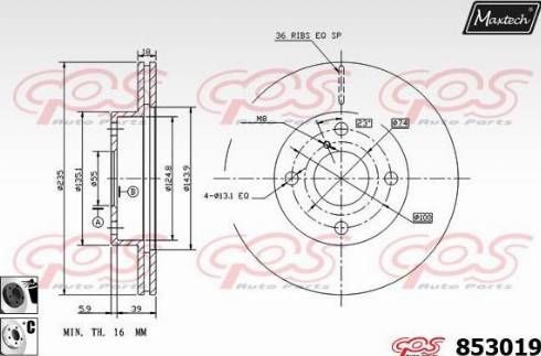 Maxtech 853019.6060 - Тормозной диск autospares.lv