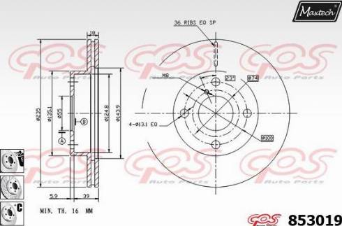 Maxtech 853019.6980 - Тормозной диск autospares.lv