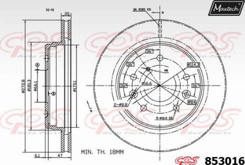 Maxtech 853016.0000 - Тормозной диск autospares.lv