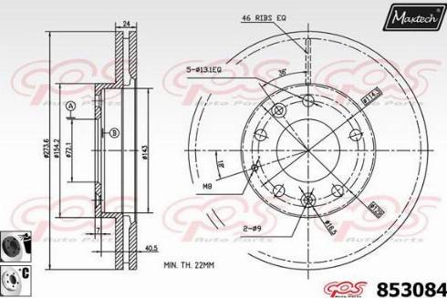 Maxtech 853084.6060 - Тормозной диск autospares.lv