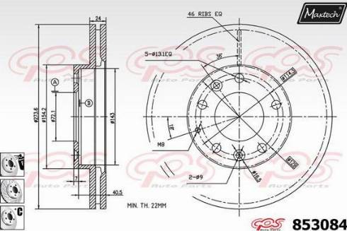 Maxtech 853084.6880 - Тормозной диск autospares.lv