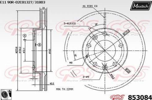 Maxtech 853084.0060 - Тормозной диск autospares.lv