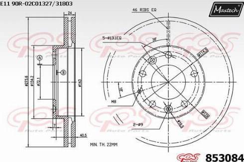 Maxtech 853084.0000 - Тормозной диск autospares.lv