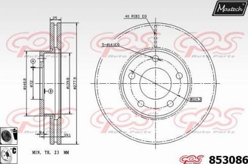 Maxtech 853086.6060 - Тормозной диск autospares.lv