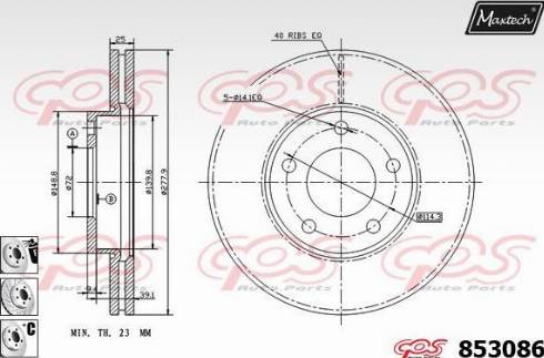 Maxtech 853086.6980 - Тормозной диск autospares.lv