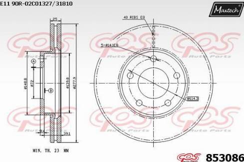 Maxtech 853086.0000 - Тормозной диск autospares.lv