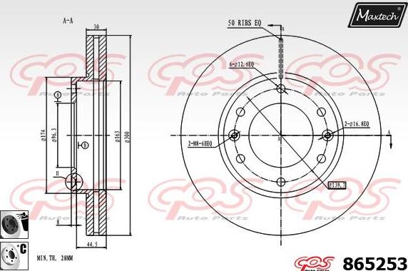 Maxtech 853083 - Тормозной диск autospares.lv