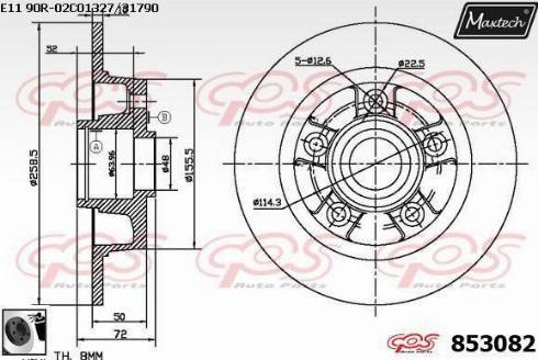 Maxtech 853082.0060 - Тормозной диск autospares.lv