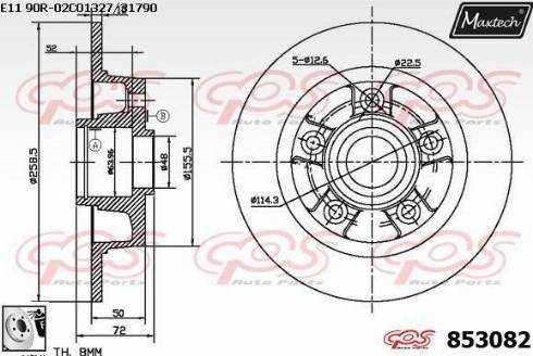 Maxtech 853082.0080 - Тормозной диск autospares.lv