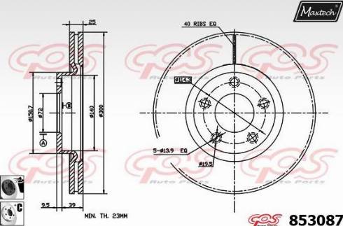 Maxtech 853087.6060 - Тормозной диск autospares.lv