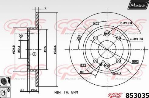 Maxtech 853035.6060 - Тормозной диск autospares.lv