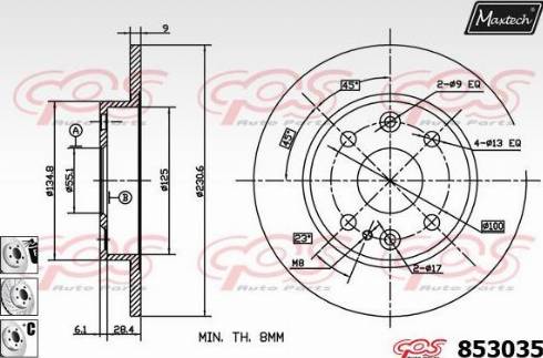 Maxtech 853035.6880 - Тормозной диск autospares.lv