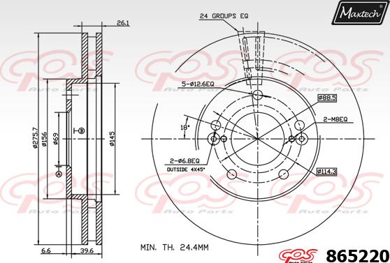 Maxtech 853035 - Тормозной диск autospares.lv