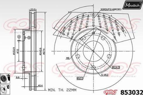 Maxtech 853032.6060 - Тормозной диск autospares.lv