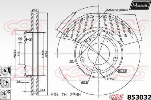 Maxtech 853032.6880 - Тормозной диск autospares.lv