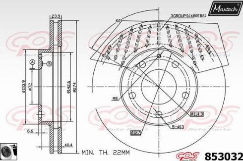 Maxtech 853032.0060 - Тормозной диск autospares.lv