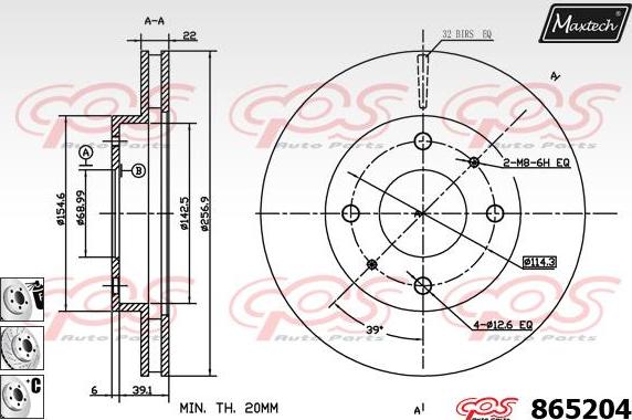 Maxtech 873001 - Тормозной диск autospares.lv