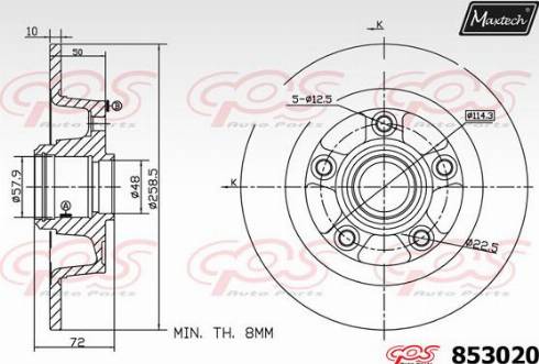 Maxtech 853020.0000 - Тормозной диск autospares.lv