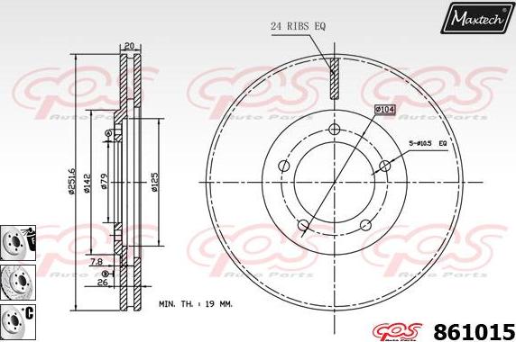 Maxtech 853020 - Тормозной диск autospares.lv