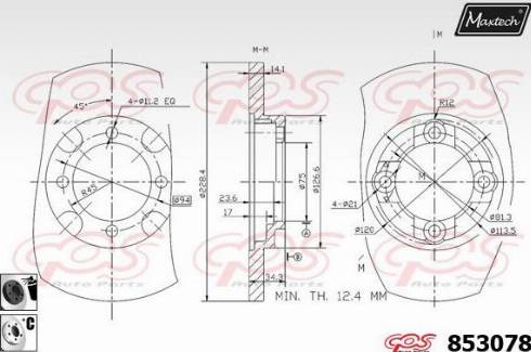 Maxtech 853078.6060 - Тормозной диск autospares.lv