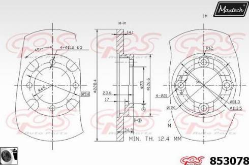 Maxtech 853078.0060 - Тормозной диск autospares.lv