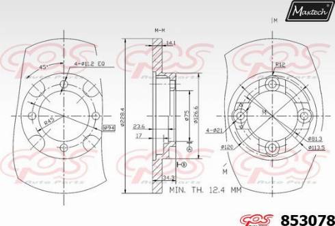 Maxtech 853078.0000 - Тормозной диск autospares.lv